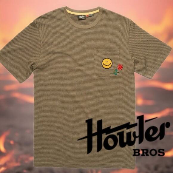 Howler Bros Jacquard T XL  pocket shirt smiley patch embroidered GORPCORE - Picture 1 of 10